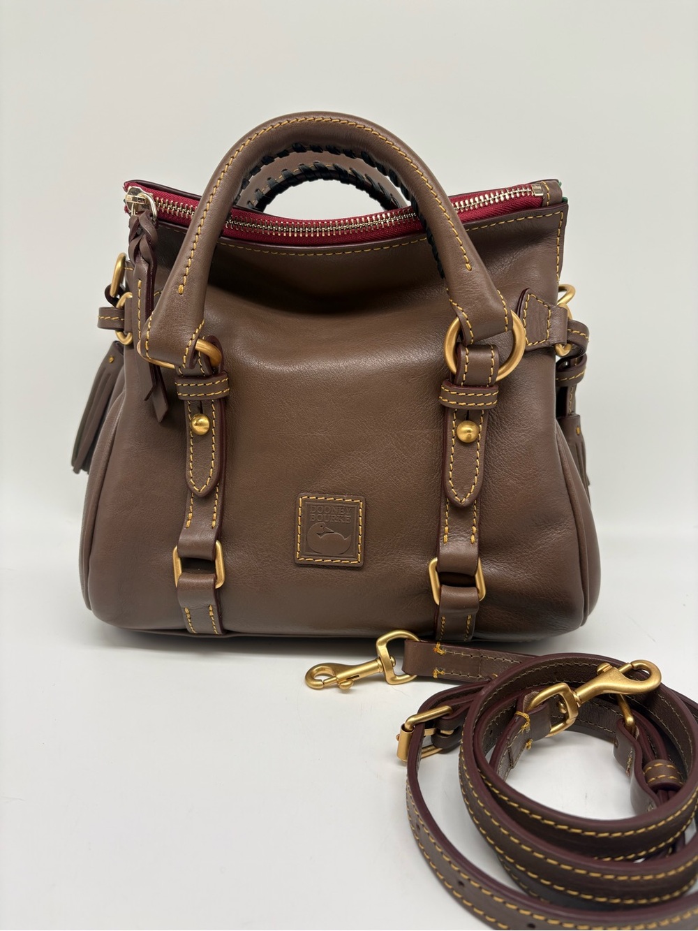 Dooney & Bourke Micro Florentine Satchel in Elephant Brown